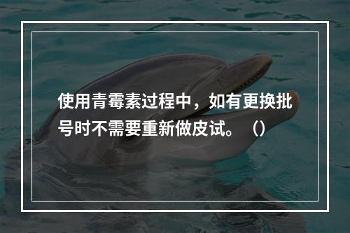 使用青霉素过程中，如有更换批号时不需要重新做皮试。（）