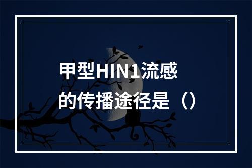 甲型HIN1流感的传播途径是（）