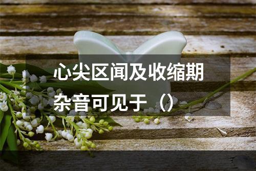 心尖区闻及收缩期杂音可见于（）