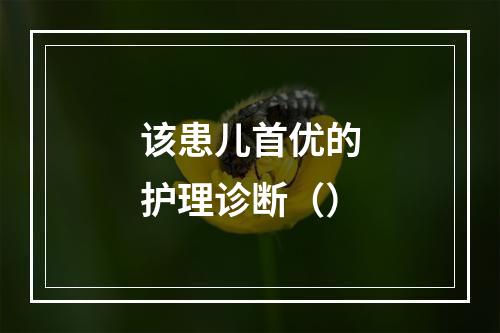 该患儿首优的护理诊断（）