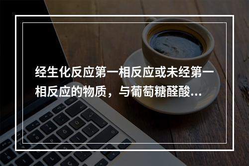 经生化反应第一相反应或未经第一相反应的物质，与葡萄糖醛酸、硫