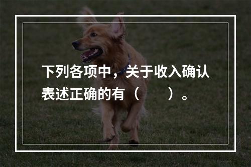 下列各项中，关于收入确认表述正确的有（　　）。