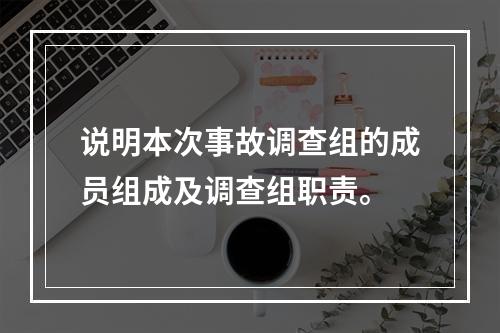 说明本次事故调查组的成员组成及调查组职责。