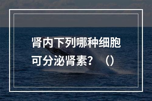 肾内下列哪种细胞可分泌肾素？（）