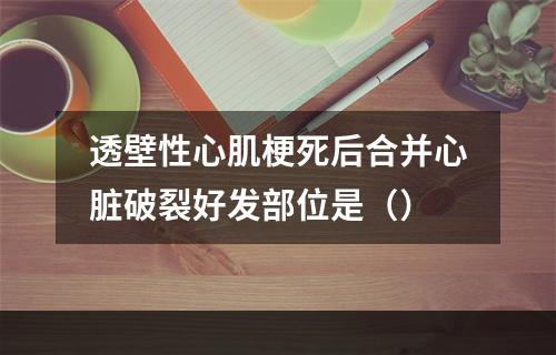 透壁性心肌梗死后合并心脏破裂好发部位是（）