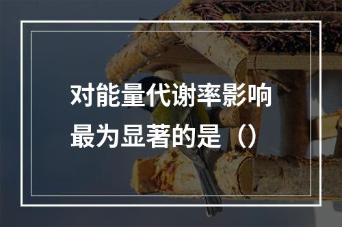 对能量代谢率影响最为显著的是（）