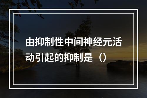 由抑制性中间神经元活动引起的抑制是（）