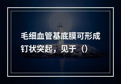 毛细血管基底膜可形成钉状突起，见于（）