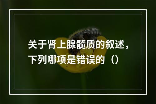 关于肾上腺髓质的叙述，下列哪项是错误的（）