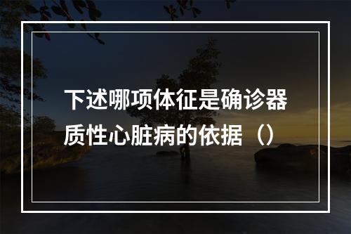 下述哪项体征是确诊器质性心脏病的依据（）