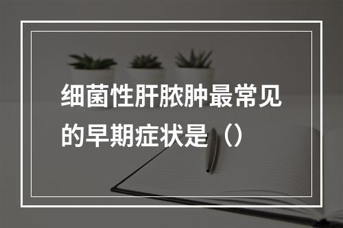 细菌性肝脓肿最常见的早期症状是（）