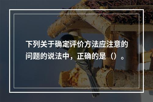 下列关于确定评价方法应注意的问题的说法中，正确的是（）。