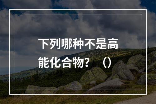 下列哪种不是高能化合物？（）