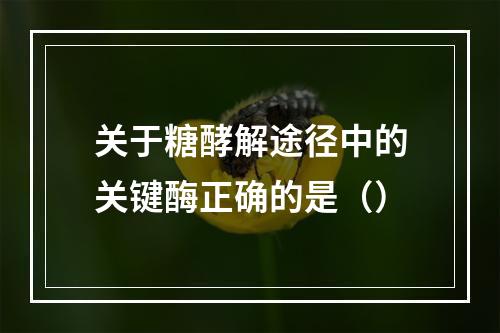 关于糖酵解途径中的关键酶正确的是（）