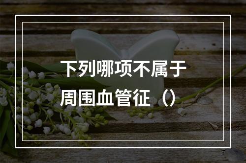 下列哪项不属于周围血管征（）