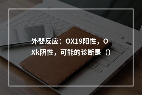 外斐反应：OX19阳性，OXk阴性，可能的诊断是（）