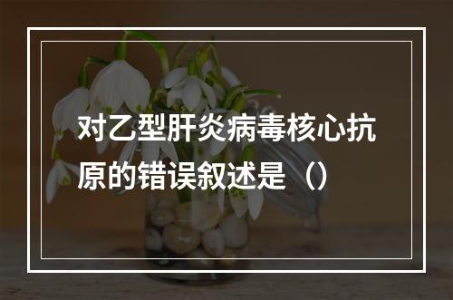 对乙型肝炎病毒核心抗原的错误叙述是（）