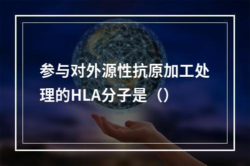 参与对外源性抗原加工处理的HLA分子是（）