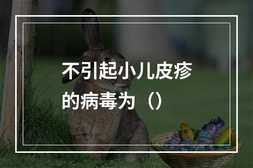 不引起小儿皮疹的病毒为（）