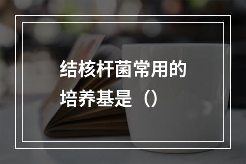 结核杆菌常用的培养基是（）