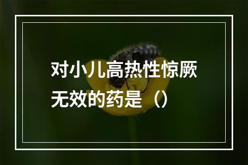 对小儿高热性惊厥无效的药是（）