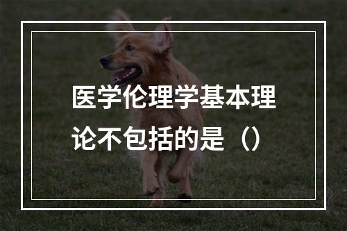 医学伦理学基本理论不包括的是（）