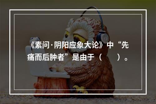 《素问·阴阳应象大论》中“先痛而后肿者”是由于（　　）。