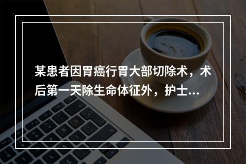 某患者因胃癌行胃大部切除术，术后第一天除生命体征外，护士最需