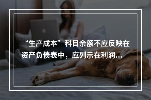 “生产成本”科目余额不应反映在资产负债表中，应列示在利润表中