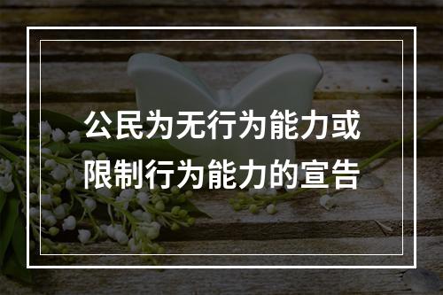 公民为无行为能力或限制行为能力的宣告