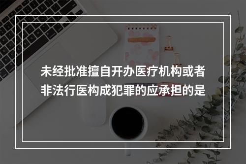 未经批准擅自开办医疗机构或者非法行医构成犯罪的应承担的是