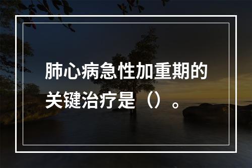 肺心病急性加重期的关键治疗是（）。