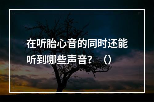 在听胎心音的同时还能听到哪些声音？（）