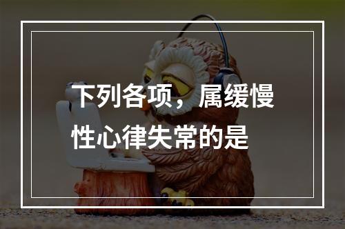 下列各项，属缓慢性心律失常的是