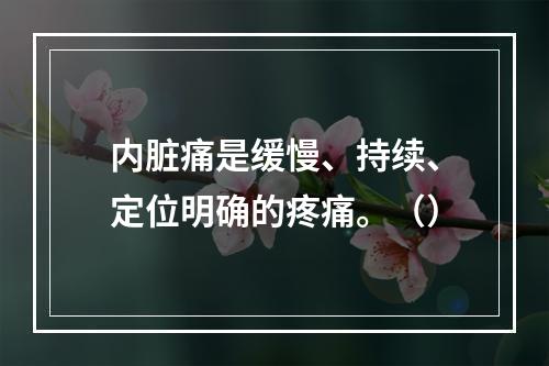 内脏痛是缓慢、持续、定位明确的疼痛。（）