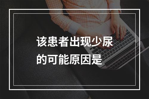 该患者出现少尿的可能原因是