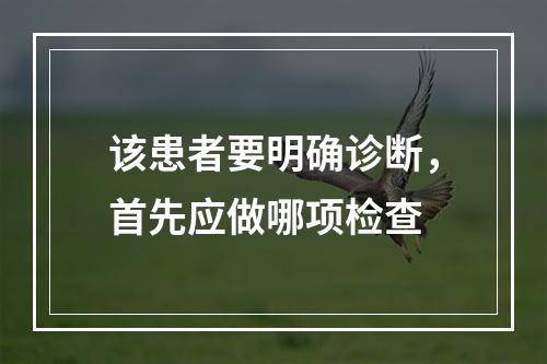 该患者要明确诊断，首先应做哪项检查