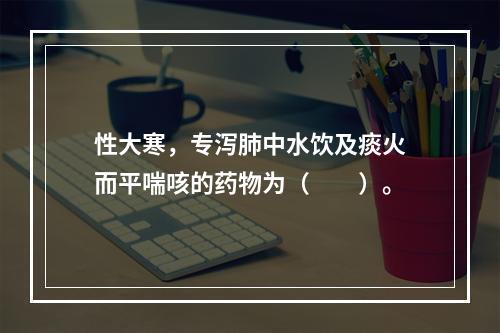 性大寒，专泻肺中水饮及痰火而平喘咳的药物为（　　）。