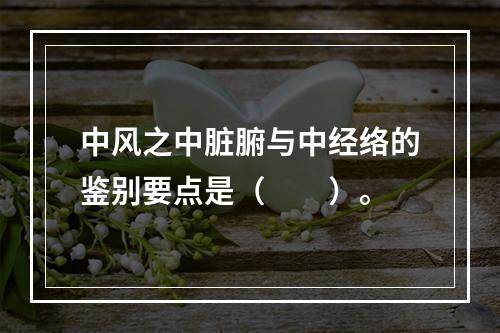 中风之中脏腑与中经络的鉴别要点是（　　）。