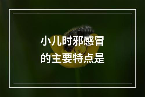 小儿时邪感冒的主要特点是