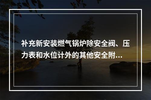 补充新安装燃气锅炉除安全阀、压力表和水位计外的其他安全附件。