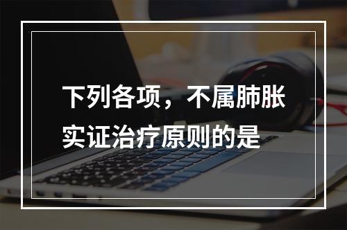 下列各项，不属肺胀实证治疗原则的是