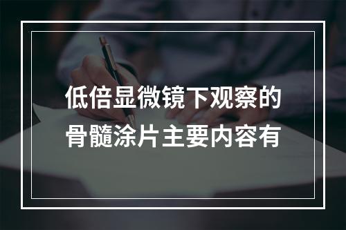 低倍显微镜下观察的骨髓涂片主要内容有