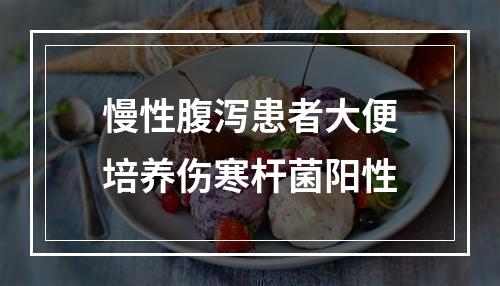 慢性腹泻患者大便培养伤寒杆菌阳性