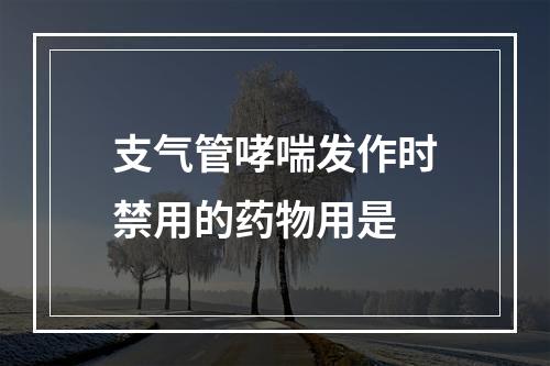 支气管哮喘发作时禁用的药物用是