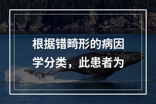 根据错畸形的病因学分类，此患者为