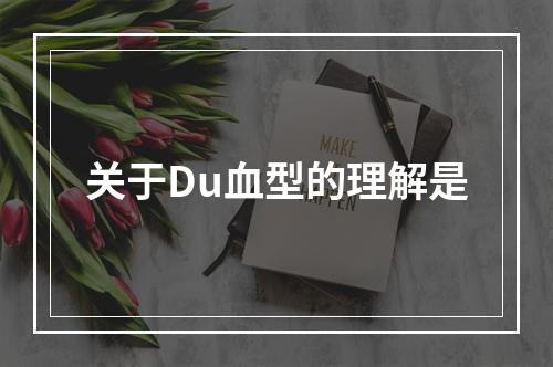 关于Du血型的理解是