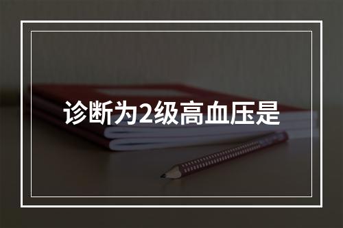 诊断为2级高血压是