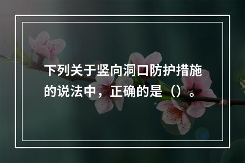 下列关于竖向洞口防护措施的说法中，正确的是（）。