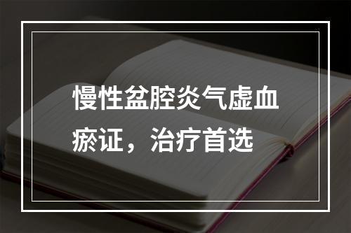 慢性盆腔炎气虚血瘀证，治疗首选